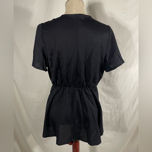 Lane Bryant Black Faux Wrap Blouse Size 14/16 - Picture 4 of 7